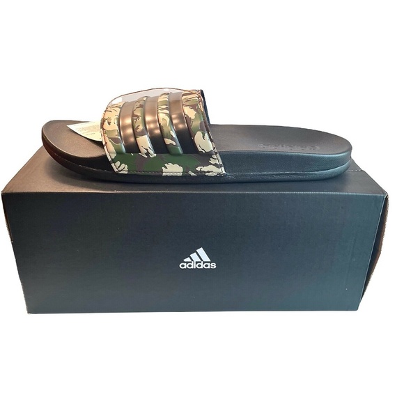 Adidas Adilette Comfort Mens Slides Sandals Pine Camo Shoes  FZ4686 - Picture 2 of 8